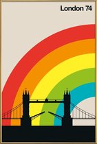 JUNIQE - Poster met kunststof lijst Vintage Londen 74 -40x60