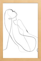JUNIQE - Poster met houten lijst Kroki -30x45 /Wit & Zwart