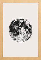 JUNIQE - Poster in houten lijst Lunar -30x45 /Grijs & Ivoor