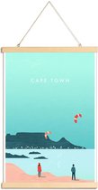 JUNIQE - Posterhanger Retro Kaapstad -30x45 /Turkoois