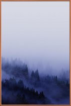 JUNIQE - Poster met kunststof lijst Bluescape 2 -13x18 /Blauw & Wit