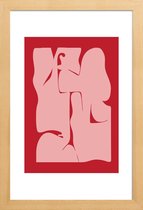 JUNIQE - Poster in houten lijst Abstracte -20x30 /Rood & Roze