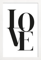 JUNIQE - Poster in houten lijst Love 2 -20x30 /Wit & Zwart