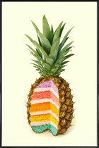 JUNIQE - Poster met kunststof lijst Pineapple Cake -13x18 /Kleurrijk