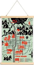 JUNIQE - Posterhanger Twin Peaks -40x60 /Groen & Rood