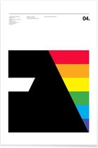 JUNIQE - Poster Pink Floyd Dark Side Of The Moon -30x45 /Rood & Wit