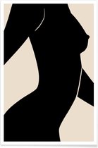 JUNIQE - Poster Silhouette II -20x30 /Grijs & Ivoor