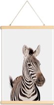 JUNIQE - Posterhanger Zebra -40x60 /Wit & Zwart