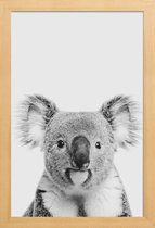 JUNIQE - Poster met houten lijst Koala Classic -13x18 /Wit & Zwart