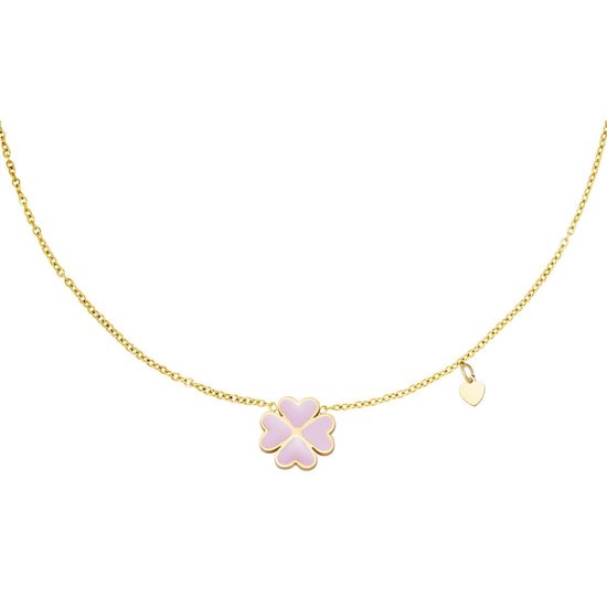 Fossil Vrouw, Goudkleurig roestvrij staal met karabijnsluiting hartvormige hanger ketting