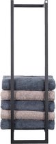 Handdoekenrek Badkamer Zwart - Metaal - 25x20x95cm - Giga Meubel