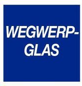 Wegwerpglas sticker 200 x 200 mm