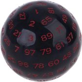 D100 dobbelsteen / D100 Dice / Polydice | dungeons and dragons dnd dice | D&D Pathfinder RPG DnD | Zwart - rood