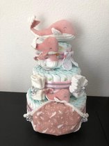 3- Laags Luiertaart Little Dutch Walvis Roze