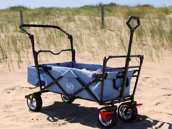AXI AB210 Opvouwbare Bolderwagen in Blauw - Bolderkar met dak, tas, rem en duwstang - Max. 80kg - Metaal van Axi — afbeelding 4