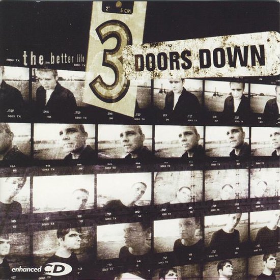 Album cover met stripfoto's van de band 3 Doors Down en de titel 'the better life'.