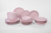 Kitchen trend - complete serviesset -roze - 6 personen - 24 DELIG! - exclusieve collectie