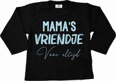 T-Shirt baby-dreumes-mama's vriendje voor altijd-zwart-lichtblauw-Maat 104