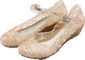 Prinsessen glitter schoenen met hak - Goud - Prinsessen - Verkleedschoenen - Ariel - Elsa - Anna - Belle - Jurk - Maat 32 (valt als 30) Binnenzool: 19 cm