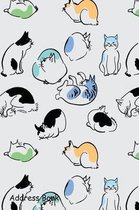 Address Book: For Contacts, Addresses, Phone, Email, Note, Emergency Contacts, Alphabetical Index With Hand Drawn Cat Pattern Backgr