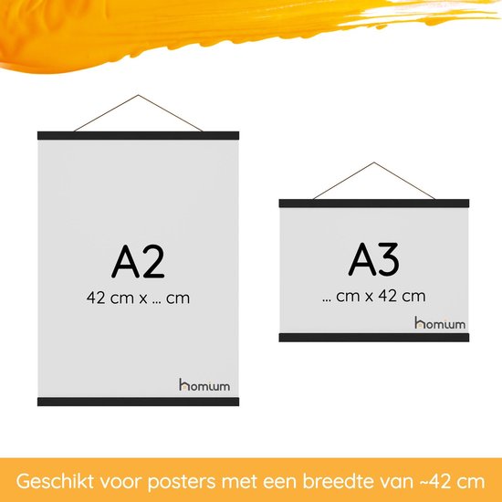 Homium Poster Homium - Bois - Zwart - Avec Fermeture Magnétique - 42cm