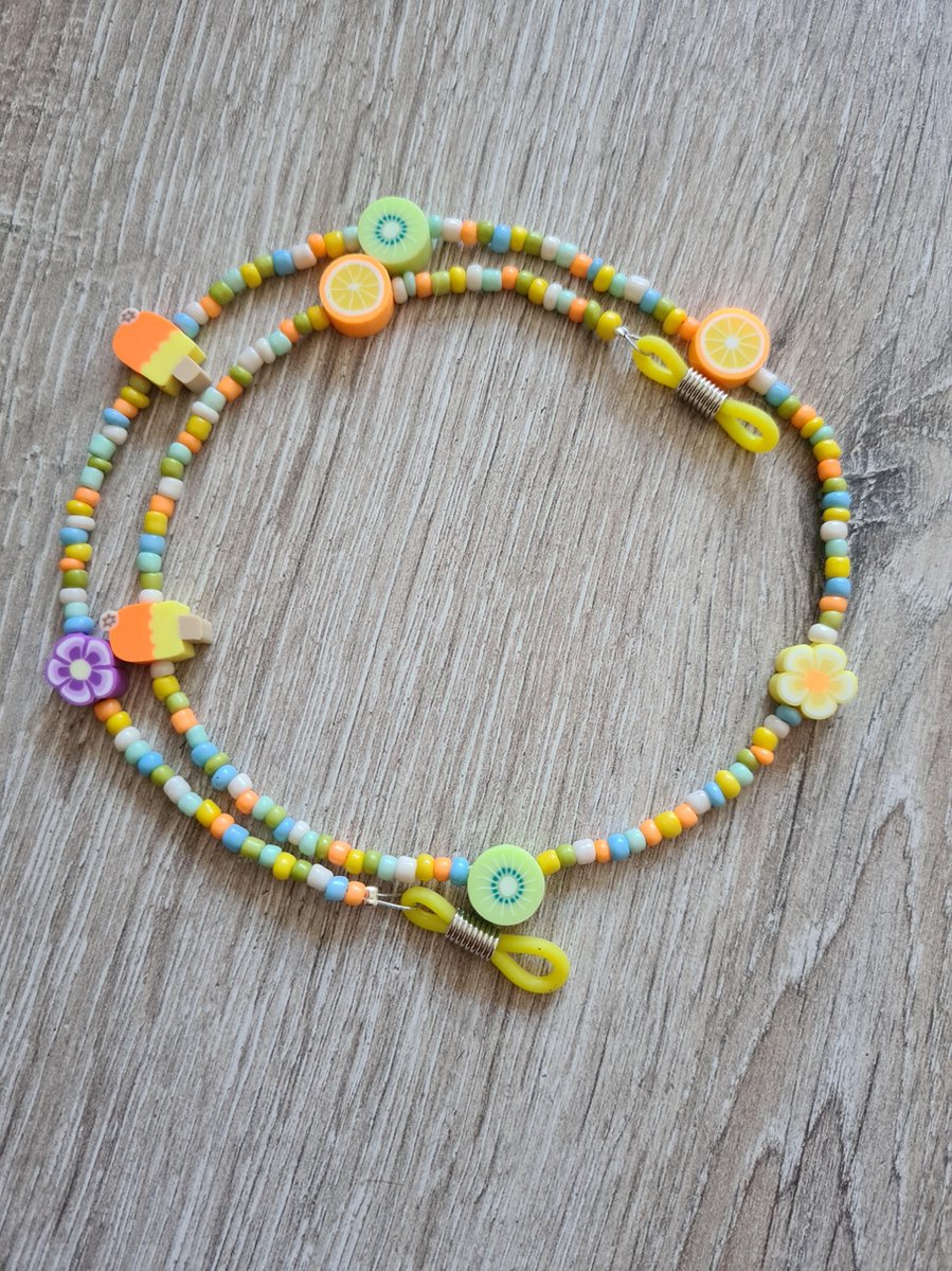 Haaksels&Kralen - Zonnebrilkoord kinderen – Brillenkoord – Kleurrijk - Zonnebriltouwtje - Zonnebril koord - Sunnycord - Sunny cord - Brillen koord - Mode accessoires - Sieraden