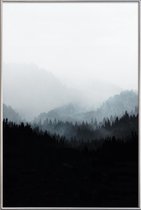 JUNIQE - Poster met kunststof lijst Woods 5Y -40x60 /Wit & Zwart