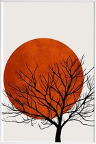 JUNIQE - Poster met kunststof lijst Winter Sunset -20x30 /Rood & Zwart