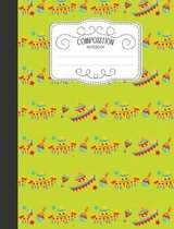 Composition Notebook: Wide Ruled Comp Books for School - Kawaii Sombrero Green