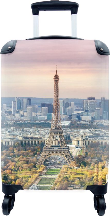 op vakantie noedels zelf Koffer - Luchtfoto van de Eiffeltoren in Parijs - 35x55x20 cm - Handbagage  - Trolley | bol.com
