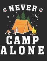 Never Camp Alone: Basset Hound Dog School Notebook 100 Pages Wide Ruled Paper