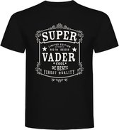 T-Shirt - Casual T-Shirt - Fun T-Shirt - Fun Tekst - Lifestyle T-Shirt - Mood - Papa - Vaderdag - Super Vader - de Coolste - de Beste - Finest Quality - Zwart - Maat XXXL - 3XL