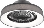 LED Plafondlamp met Ventilator - Plafondventilator - Trion Farali - 30W - Aanpasbare Kleur - Rond - Mat Grijs - Kunststof - BSE