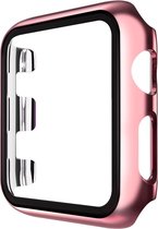 Hoesje geschikt voor Apple Watch 38MM - Bumper hoesje - Screenprotector - TPU - Roze