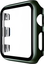 Apple Watch 38MM Full Cover Bumper Hoesje + Screenprotector - Kunststof - TPU - Apple Watch Case - Donker Groen