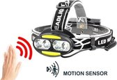 Krachtige LED Hoofdlamp met aan/uit-sensor en 4 Lampen| 3500 Lumen | 800 Meter Bereik | Waterbestendig | USB-Oplaadbaar INCLUSIEF batterijen