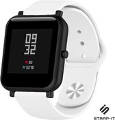 Siliconen Smartwatch bandje - Geschikt voor  Xiaomi Amazfit Bip sport band - wit - Strap-it Horlogeband / Polsband / Armband