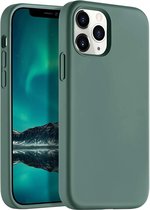 Hoesje Geschikt voor iPhone 12 Pro Max hoesje silicone - Hoesje Geschikt voor iPhone 12 Pro Max case - Nano Liquid siliconen Backcover - Pine Groen