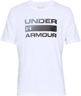 Under Armour Team Issue Wordmark SS Heren Sportshirt - Maat L - White/Black
