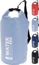 Grote waterdichte sporttas - 30 liter, 67x39 cm - hiken trekking watersport schoudertas strandtas - lichtblauw