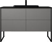 Badplaats - Badkamermeubel Bravos 120 cm - Donker grijs - Wastafelkast met wastafel