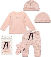 Noppies - Kledingset - Cadeauverpakking - 5delig - Broek Bobby  Peach Skin - Shirt Yvon  Peach Skin - Muts Eva - 2paar sokjes - Maat 56