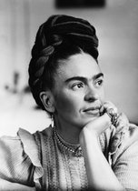 Luxe Wanddecoratie - Fotokunst 'Frida Kahlo' - Dibond - Blind Aluminium Ophangsysteem - 80 x 120 - Akoestisch en UV Werend - inclusief verzending  -