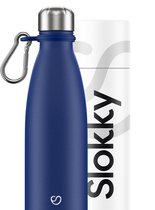 Slokky - Matte Blue Thermosfles & Karabijnhaak - 500ml