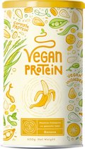 Vegan Protein | Banaan | Plantaardige proteinen mix van soja, gekiemde rijst, erwten, lijnzaad, amaranth, zonnebloempitten, pompoenzaad | 600g eiwit poeder met natuurlijke Banaan smaak