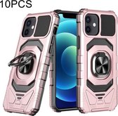 10 PCS Union Armor Magnetic PC + TPU Shockproof Case met 360 Graden Rotatie Ring Houder Voor iPhone 11 (Rose Gold)