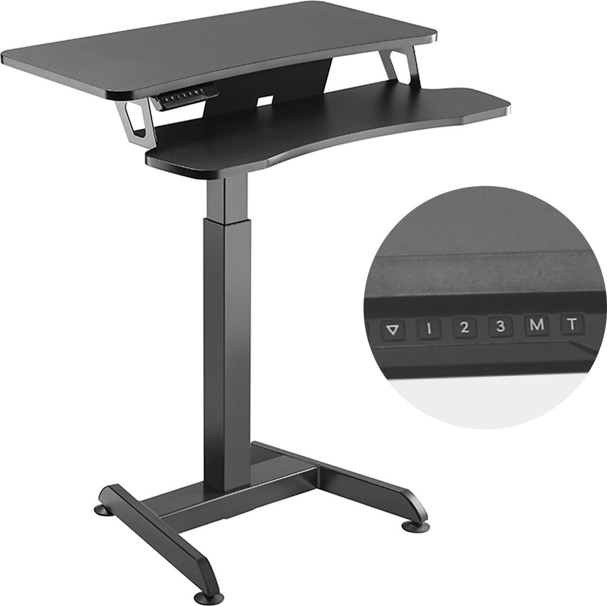 Maclean Elektrisch bureau - hoogteverstelling max hoogte 122cm max 37 kg - voor werk rechtop zitten zwart