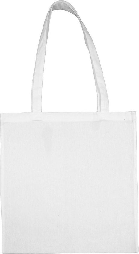 Katoenen Tas - Wit – 42x38cm - 5 Stuks - fair trade – Tote Bag – Canvas Tas –Shopper – Boodschappentas - Draagtas – Schoudertas