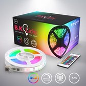B.K.Licht - LED Strip - 3 meter met Siliconen coating - RGB - incl. afstandsbediening - incl. kleurverandering - zelfklevend