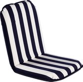 Comfort Seat Classic Regular Blue White Stripe | Rugkussen met Intern Scharnierframe | 40 Posities | Bekleding vervaardigd uit Sunbrella Solution Dyed Acryldoek | Galvaniseerd Intern Frame | Anti-slip onderzijde | Verplaatsbaar zitcomfort | Bootstoel